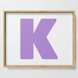 K (Lavender & White Letter) Serving Tray