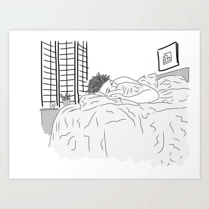 Charlie in Bed Art Print