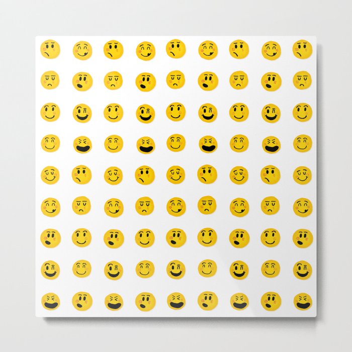 Cute Emoji pattern Metal Print