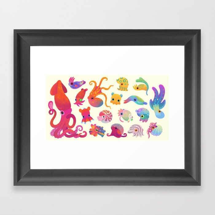 Cephalopod - pastel Framed Art Print