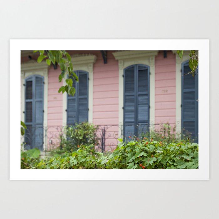 New Orleans Pink Front Porch Art Print