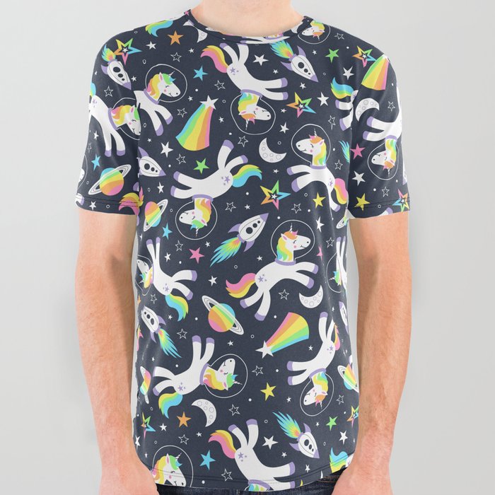 Magical Space Unicorns All Over Graphic Tee