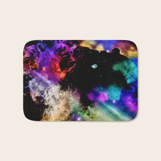 Rainbow nebula Bath Mat
