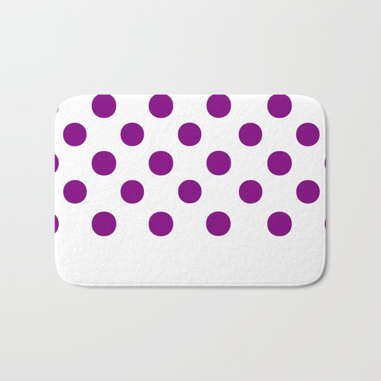 Polka Dots (Purple/White) Bath Mat