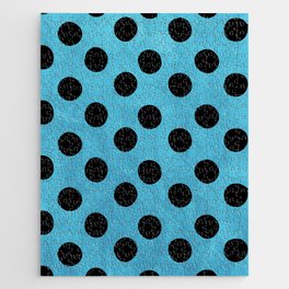 Watercolor Blue And Black Polka Dot,Blue And Black Retro Polka Dot Pattern,Blue And Black Polka Dot Background,Blue And Black Abstract, Jigsaw Puzzle