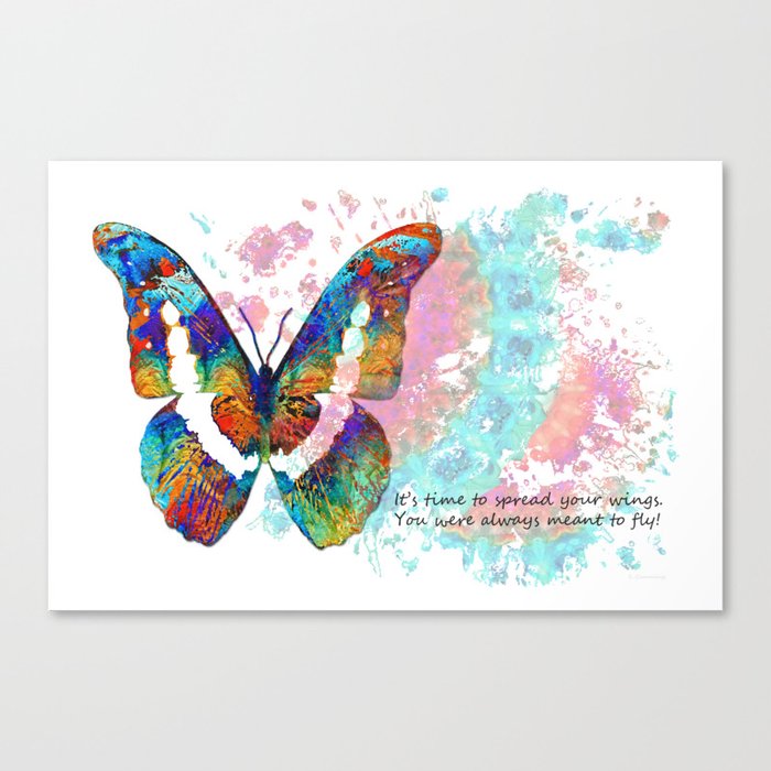 Spreading Your Wings - Colorful Butterfly Wings Art Canvas Print