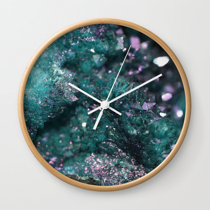 Geode Abstract Aqua Fascination Wall Clock by Lisa Argyropoulos Society6