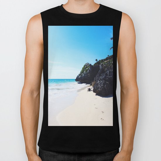 Footprints in Tulum Biker Tank