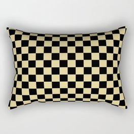 Gold and black checks Rectangular Pillow