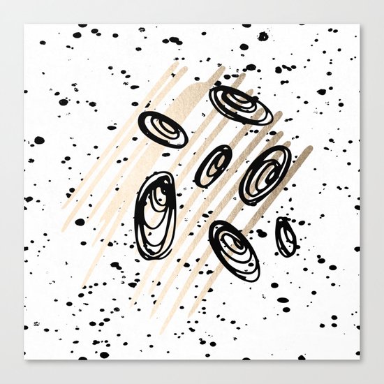 The Visitors - Black White and Gold Canvas Print