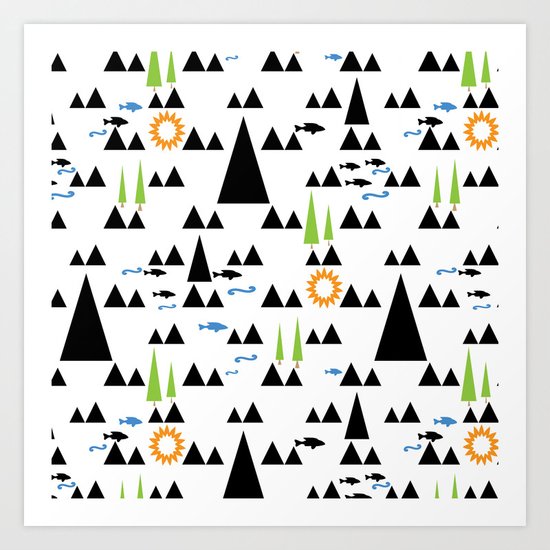 Ethnic simple pattern . Art Print