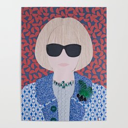 Anna Wintour printed reproduction of an original papercraft illustration Poster