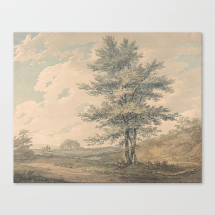 William Turner - Landscape with Trees and Figures Canvas Print