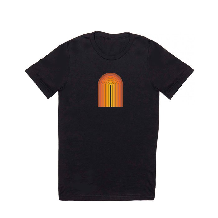 Gradient Arch IX Retro Orange Mid Century Modern Rainbow T Shirt
