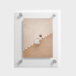 Girl Thinking on a Stairway Floating Acrylic Print