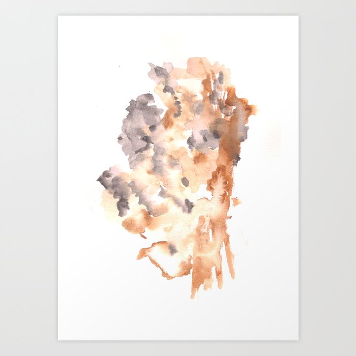  Minimalist Art Abstract Art Watercolor Painting Valourine Soft Texture Watercolor | [Grief] Support Art Print