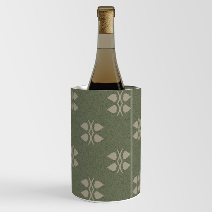 Green minimalist retro pattern  Wine Chiller