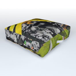 SmileShine Outdoor Floor Cushion | Orange, Collage, Arcylic, Inner, Vibe, Green, Shine, Diamond, Paper, Energy 