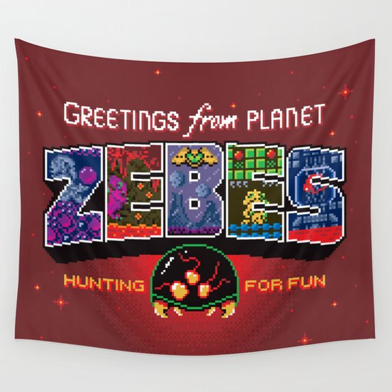 Greetings from Planet Zebes Wall Tapestry
