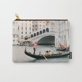 Gondola in Venice at Rialto Bridge | Romantic pastel travel photography in Italy photo wall art Carry-All Pouch