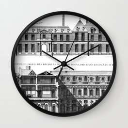 Palais-Royal on the rue St. Honoré 1754 Wall Clock