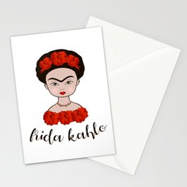 Cartoon portrait of Frida Kahlo Stationery Cards