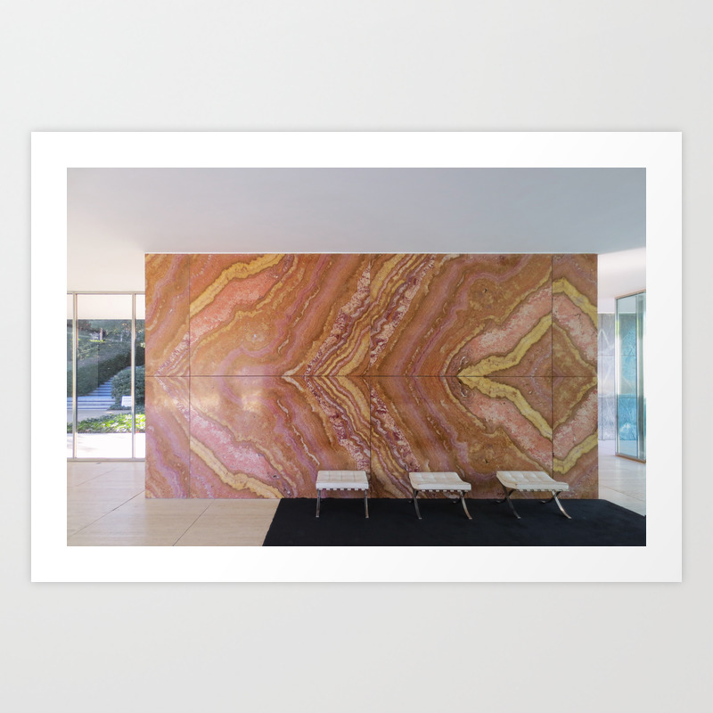 Barcelona S German Pavilion Onyx Marble Wall By Mies Van Der Rohe