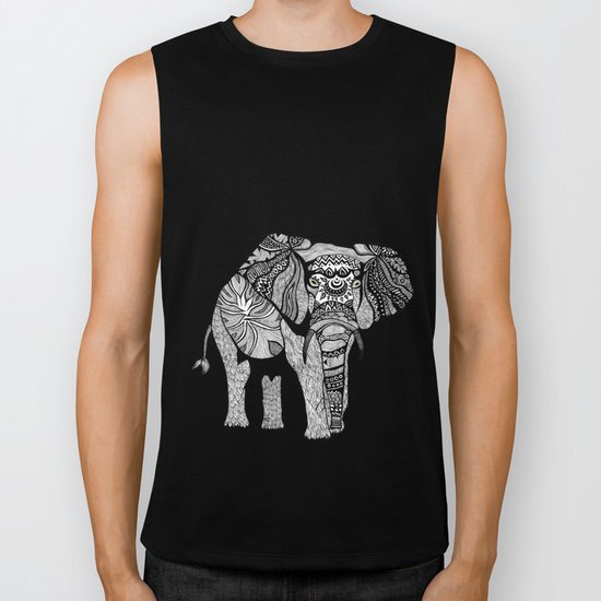Elephant of Namibia (black & white) Biker Tank