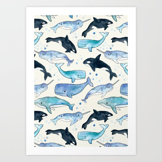Whales, Orcas & Narwhals Art Print