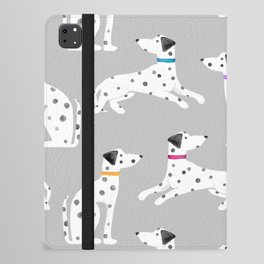 Watercolor Dalmatian Dog On Gray iPad Folio Case