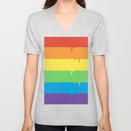 Rainbow Pride LGBTQ Flag Melting V Neck T Shirt