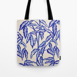 Minimal Blue Plant Tote Bag