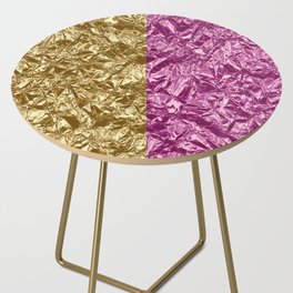 Gold Pink Foil Modern Collection Side Table