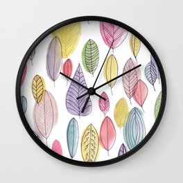 Watercolor Leaves Party Wall Clock