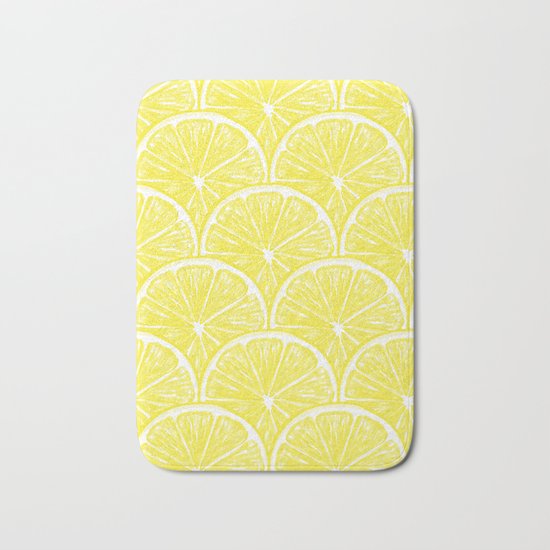 Lemon slices pattern design II Bath Mat
