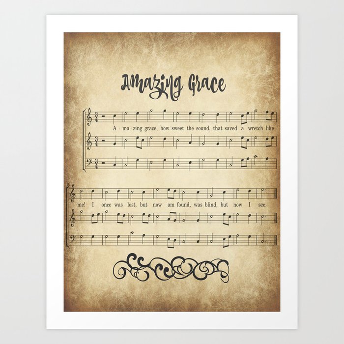 Vintage Amazing Grace Art Print By Quotelifeshop Society6