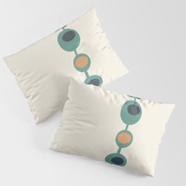 Retro Mid Century Baubles in Teal, Orange and Yellow Pillow Sham