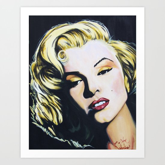 Marilyn Monroe acrylic painting print by Adam Valentino Art Print
