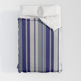 [ Thumbnail: Light Slate Gray, Midnight Blue, and Light Gray Colored Lines Pattern Duvet Cover ]