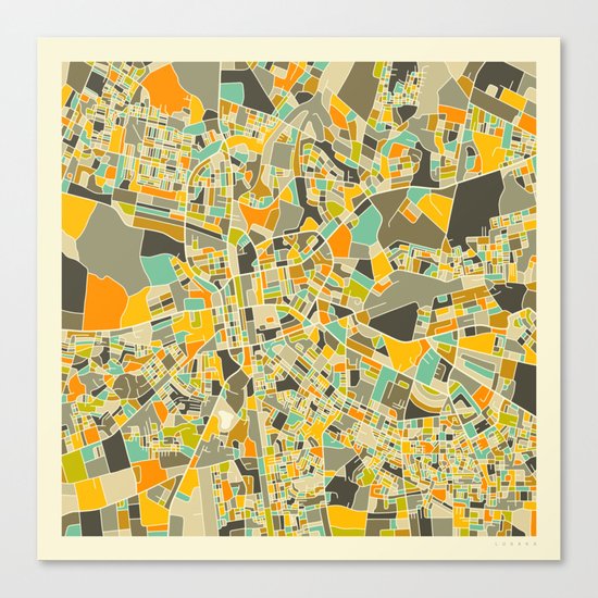 LUSAKA, Zambia Map Canvas Print
