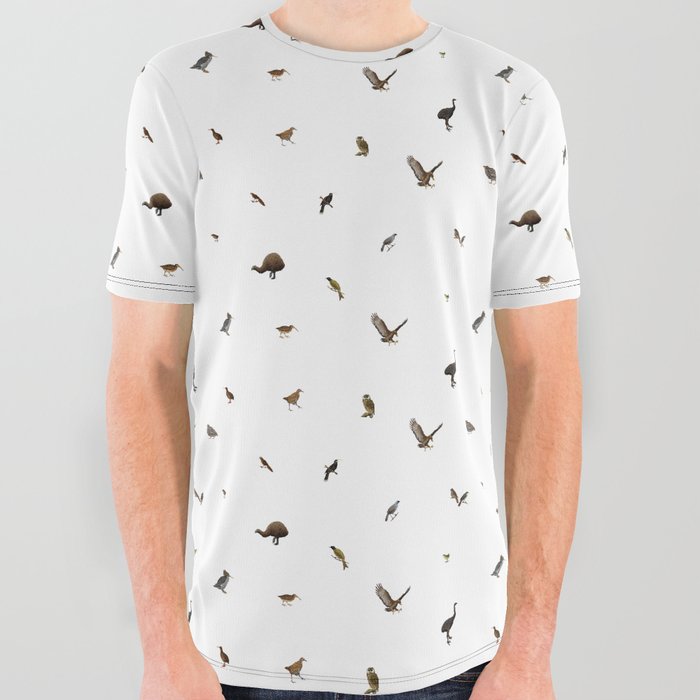 Extinct Birds of New Zealand - White All Over Graphic Tee