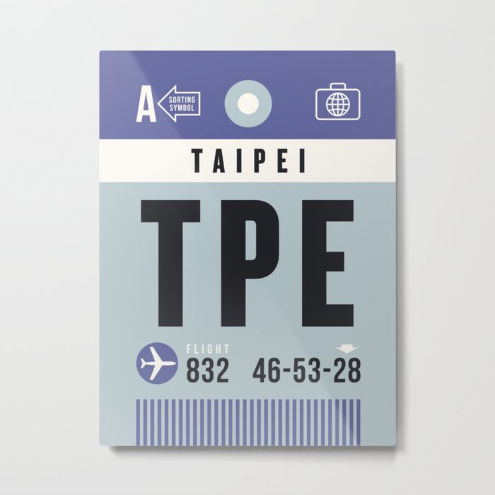 Luggage Tag A - TPE Taipei Taiwan Metal Print
