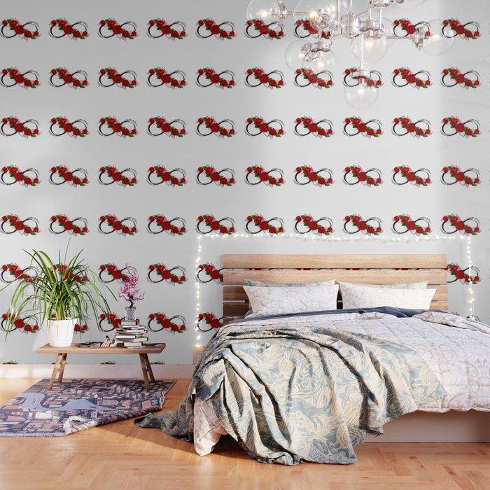 Infinity Symbol with Red Roses Wallpaper