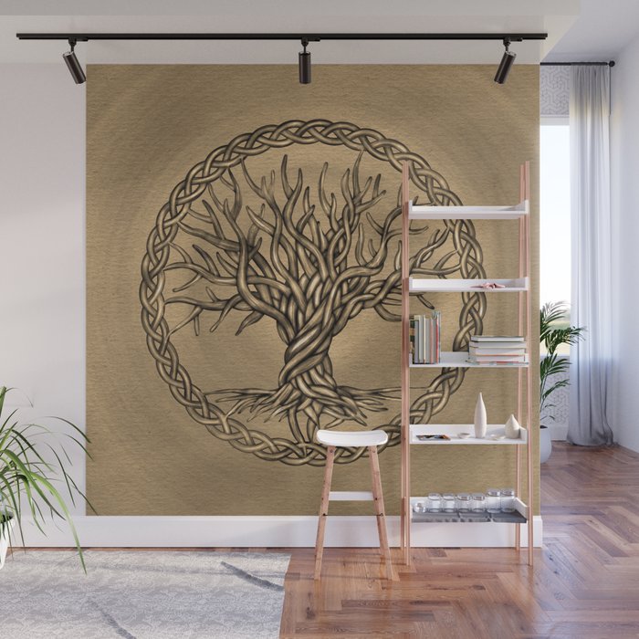 Tree of life -Yggdrasil -Sepia Canvas Wall Mural by ...