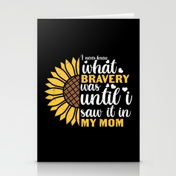 Brave Mom Sunflower Stationery Cards