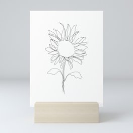 Sunflower Line Drawing Mini Art Print