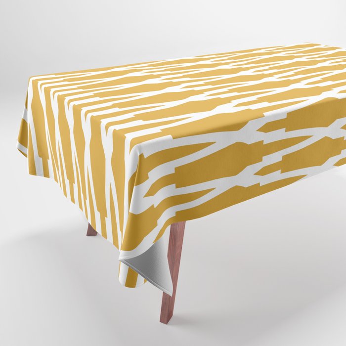 Boho Art, Geometric Pattern, Yellow Tablecloth