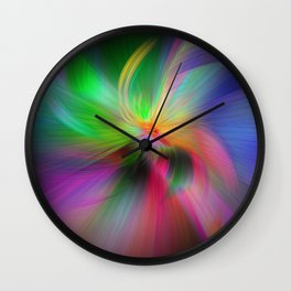 Fireworks of colors - fractal art Wall Clock