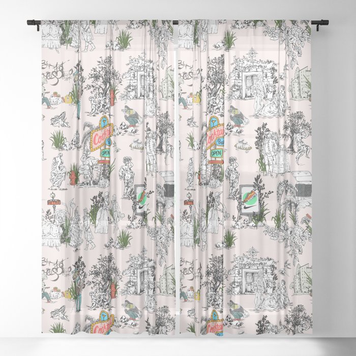 Toile De Jouy Between Eras 01 Sheer Curtain By Mmartabc Society6