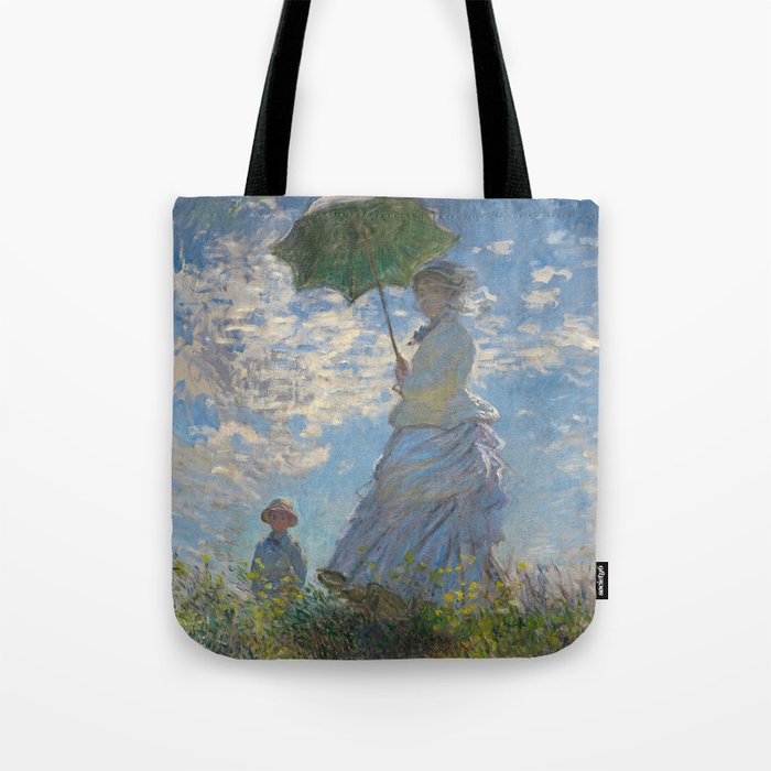 The Walk, Woman with a Parasol by Claude Monet Tote Bag
